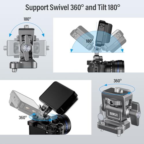 Support de moniteur de caméra réglable Sirui AM-MTS avec double vis un quart de pouce - 3