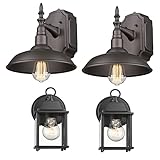 Seovix Dusk to Dawn Outdoor Wall Lantern, Exterior Wall Light Fixture E26 Base Socket for Porch, Bar