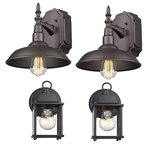 Seovix Dusk To Dawn Outdoor Wall Lantern, Exterior Wall Light Fixture E26 Base Socket For Porch, Barn #TOP3