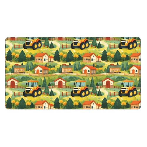 Tapis de souris pour ordinateur portable décor village dessin animé