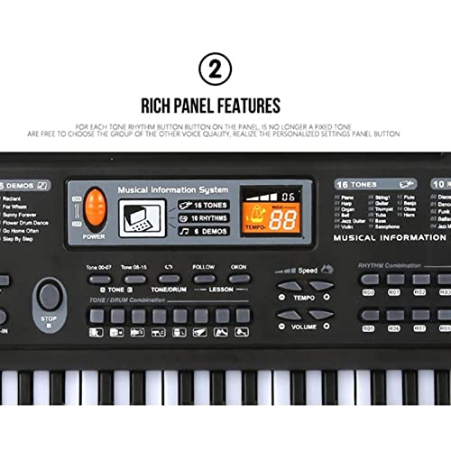 Clavier Piano 61 Clé Musique Clavier Électronique Piano Organ Numérique avec Microphone - Les Beatles, Paul McCartney, John Lennon, RIngo Starr, George Harrison Clavier Piano 61 Clé Musique Clavier Électronique Piano Organ Numérique avec Microphone – Image 7