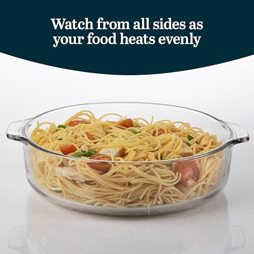 image for Libbey Round Casserole Dish with Lid, Elegant Glass Bakeware with Lids