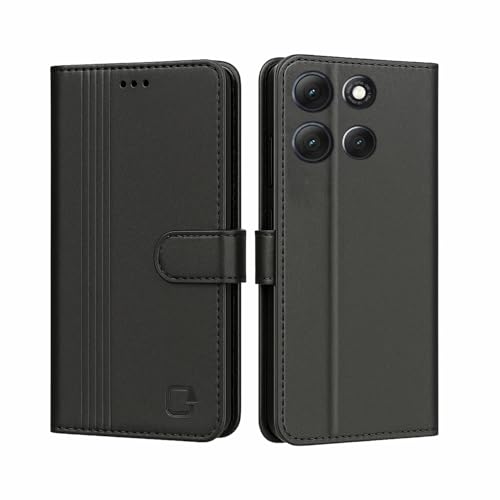Image of AIBEX Shock Proof Flip Compatible for Motorola G86 Power 5G Flip Cover Leather Finish | Inside TPU with Card Pockets | Wallet Stand | Complete Protection Flip Case- Black