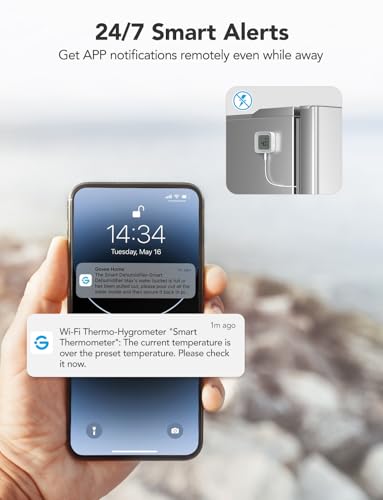 GoveeLife WiFi Refrigerator Thermometer with Alarm, Wireless Digital Freezer Temperature Gauge with App Control, LCD Display, 2 Years Free Data Export, for Home Kitchen Fridge Hot Tub 2 Pack image 2