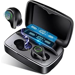 Auriculares Inalambricos Duraderos Auriculares Bluetooth, Auriculares Auricular Inalámbricos Bluetooth 5.0 Auriculares In Ear con Estuche de Carga Auriculares Deportivos IPX7 Impermeable para Android iOS Xiaomi Corsa Deporte
