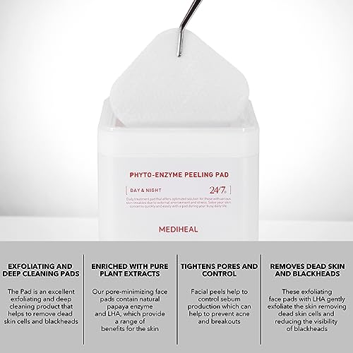 Image of (Only Refill) Mediheal Phyto Enzyme Peeling Pad (90 Pads) - Pore Tightening Pads to Control Sebum - Vegan Gauze Pad