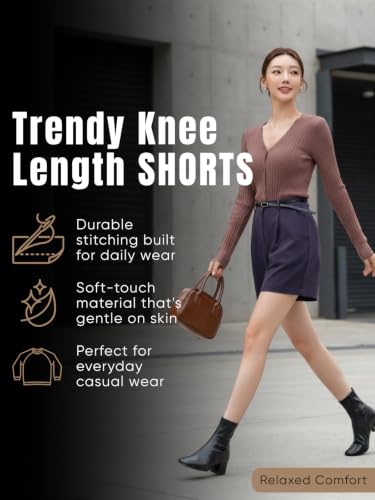 Image of GRECIILOOKS Women's Western Shorts - Trendy Knee Length Casual Bottoms | Relaxed Fit Summer Shorts for Girls & Women (Available in Plus Size)