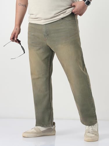 Image of Urbano Plus Men's Straight Fit Heavy Washed Jeans Stretchable