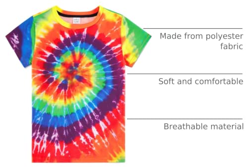 Image of Boys Tie Dye Shirt Size 4-14 Hippies Senior Rainbow Tees T Shirts for Kids | Tees T shirts for Kids