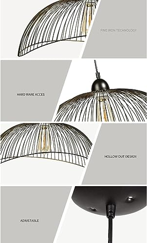 Lámpara colgante de estilo semicircular E27 industrial para techo interior 5