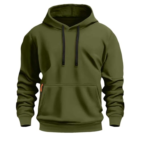 Hoodies for Men Lightweight Fleece Casual Drawstring Pullover Sweatshirts Solid Color Long Sleeve Hoodies with Pockets