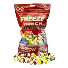 Freeze Dried Candy - FreezeMunch Freeze Dried Crunchy Comet Candy Skittleeze Rainbow Munch Original Fruity Flavors 1 Pound 16 oz, Rainbow Munch