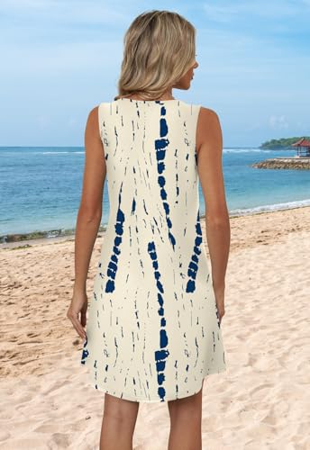 Image of Aokosor Womens Summer Dresses 2026 Loose V Neck Sleeveless Dress Sundresses Swimsuit Coverup Vacation Outfits