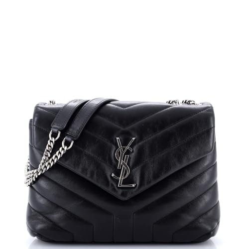 Saint Laurent, Pre-Loved Loulou Shoulder Bag Matelasse Chevron Leather Small,