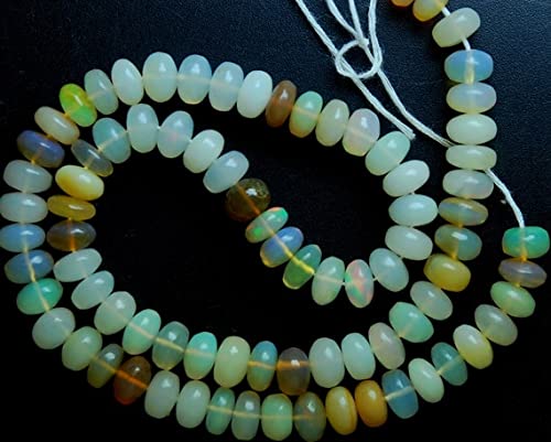 Opaline d'Éthiopie naturelle grand lustre perles rondelles lisses pour création joaillerie