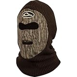 Drake Waterfowl Unisex LST Face Mask - Warm Stretch-Fit Heavyweight Fleece & Poly-Knit Camo Outdoor Hunting Balaclava, OSFM, Mossy Oak Bottomland