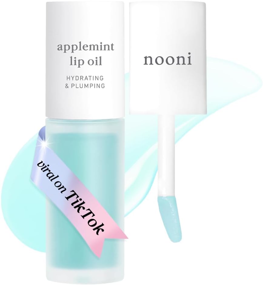 Applemint Lip Oil 0.12 Ounces, Mint-infused Lip Treatment, Plumper & Hydrating Lip Gloss, Protects & Volumizes