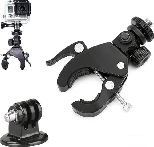SZsic GOPRO�p ���]�ԁE�o�C�N�E���[�h�o�C�N�p�N���b�v�}�E���g �J���� �z���_�[ �E�F�A���u���J�����E�J�����Œ�p 1/4�h�l�W�Ή��\ �f�W�^���J����/�A�N�V�����J���� Hero/YI 4K/Canon/Garmin/Nikon/SONY/CA