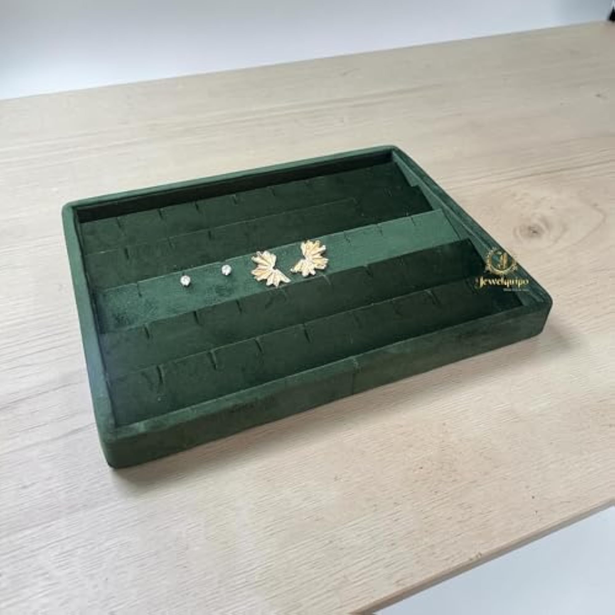 Suede-Velvet Earring Display Tray, Organiser
