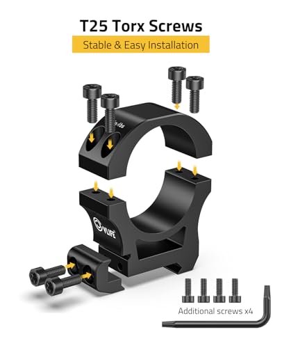 Image of CVLIFE Precision Scope Rings Mount - Compatible with Picatinny Rails and More - 2 Pieces