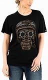 weiches Material Rokker La Catrina Damen T-Shirt (Black,S)