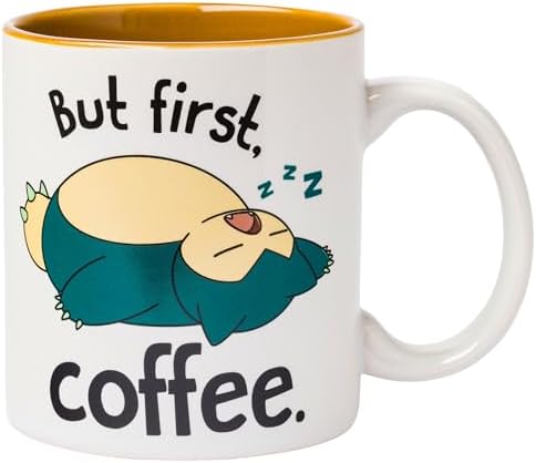 Silver Buffalo Caneca de cerâmica Pokemon Snorlax But First Coffe...