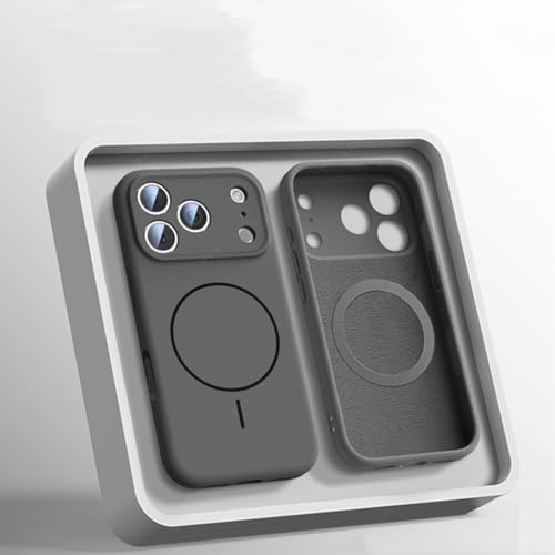 RNOZX iPhone 17 Pro MAX�p �t�̃V���R�����}�O�l�b�g���X�}�z�P�[�X �v���e�N�^�[�J�o�[�iiPhone 17 Pro MAX�p�^�`�^���u���b�N�j