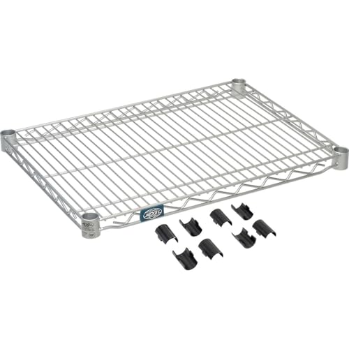 Image of Nexel Additional Wire Shelf for Wire Shelving Units, 600-800 lb Capacity, 18 inchW x 24 inchL, Silver Epoxy Finish