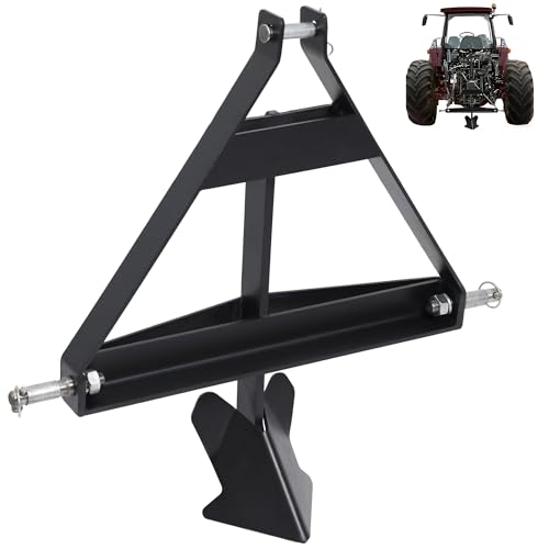 FULUPET 3 Point Middle Buster Plow Heavy Duty Steel Ditch Buster Compatible with Category 1 Tractors Furrowing Plow for Planting and Harvesting Potatoes Quick Hitch Attachments for Farm and Garden