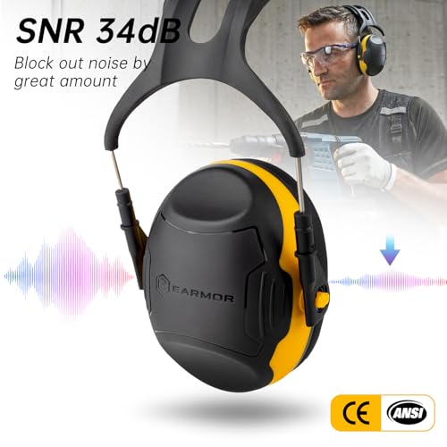 Image of Noise Cancelling Ear Muffs, 29 NRR Ear Protection for Kids Adults | Noise Reduction Hearing Protection Earmuffs for Toddler, Monster Jam, Concerts, Fireworks, Mowing, Shooting, Construction