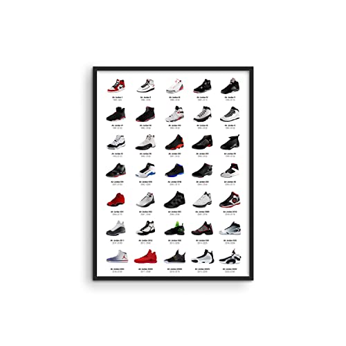 Haus and Hues Jordan Sneaker Posters for Guys - Michael Jordan Shoe Poster, Cool Sneaker Wall Art for Bedroom, Dope Hypebeast Poster Sneakerhead Room Decor, Cool Wall Art (12â€x16â€ UNFRAMED)