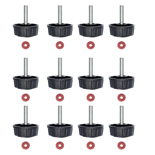 ZCLGOOD 12PCS Fishing Reel Handle Screw Caps, Black Universal Replacement Parts for Spinning Reels Knob Power Crank Grip, Nuts Screws Set for Reel Maintenance