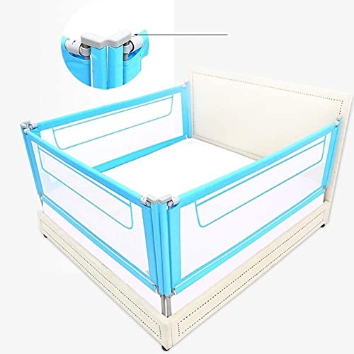 Barrière de lit pour bébé réglable verticalement avec filet de sécurité et poche - 8