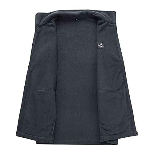 Mens Casual Trend Fleece Warm Vest Solid Color Loose Coat Surf Style Windbreaker Women (Grey, Xxl) #TOP6