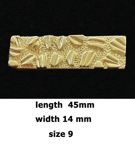 Generic Rough Textured Cookie Nugget Modern Unisex Yellow Gold Brass Ring Size 102