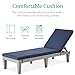 Best Choice Products Outdoor Lounge Chair, Resin Patio Chaise Lounger for Poolside, Backyard, Porch w/Seat Cushion, Adjustable Backrest, 5 Positions, 330lb Capacity - Gray/Navy