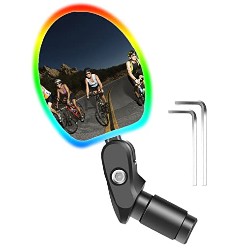 WGYTECH Fahrradspiegel mit Licht, Fahrradspiegel für Lenker, Rückspiegel für 17,4-22 mm Flacher Lenker, 360 Drehbar Fahrradspiegel für E-Bike, rennrad Mountainbikes Cover
