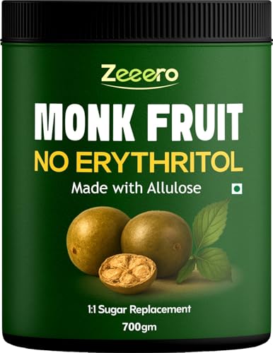 Image of Zeeero Monk Fruit Sweetener without erythritol | Monkfruit Sweetener with Allulose | 1:1 Sugar Replacer | Monk sugar /monk fruit powder | No Preservatives
