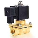 Electroválvula de latón G 1/2' 220 V CA Electroválvula de latón, válvula solenoide eléctrica, válvula de solenoide de latón, válvula de agua eléctrica para agua, aire, diésel, queroseno, gasolina