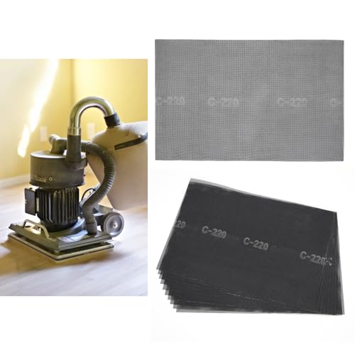 HUAALIUCHE 12"x18" 220 Grit Sanding Screen Sheets (10-Pack) – Professional Silicon Carbide Mesh for Hardwood Floor Screening, Drywall Sanding, and Aggressive Finish Removal – Reusable &amp; Clog-Resistant