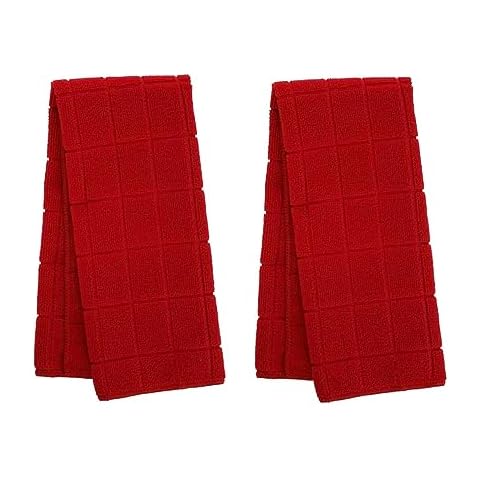 Sunshine's Spot, LLC Red Absorbant Kitchen Dish Towel 25X15inch Christmas Holiday Seasonal Summer Winter Fall 2 Per Order Cover