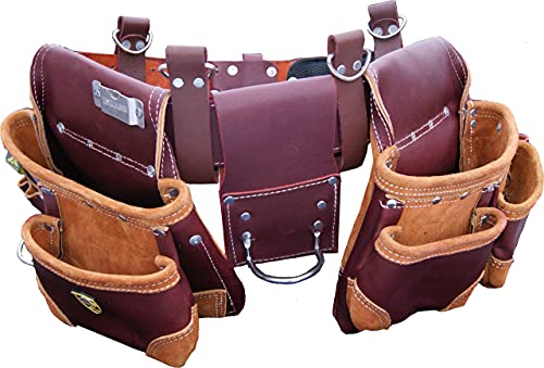 Zakco PRO-20. Oil Tanned Genuine Grain Leather Tool Belt, Construction Tool Rig, Leather Tool Pouches, Framerâ€™s Tool Belt, Tool Rig, Rooferâ€™s, Drywallerâ€™s Tool Belt, Leather Work Belt