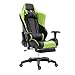 Produktbild LZQ Racing Sportsitz Gamingstuhl Bürostuhl mit Fußstützen, PU Kunstleder Bürodrehstuhl, Chefsessel Schreibtischstuhl Drehstuhl mit Armlehnen, Wippfunktion und Höhenverstellbar (Grün-Schwarz)