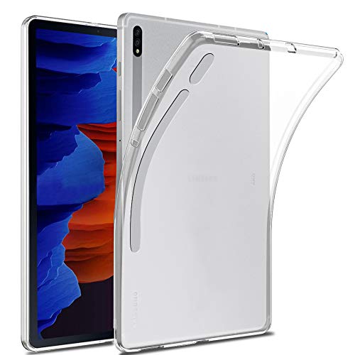 Zeking Design For Samsung Galaxy Tab S7 Plus/Tab S7 Fe 5G/ T975/T970 Case, Anti-Scratch Ultra Slim Thin Anti-Scratch Tpu Rubber Soft Skin Silicone Premium Protective Case (Transparent) #TOP4