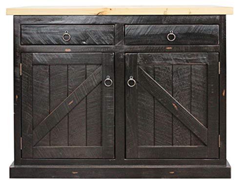 American Heartland 30116GRPT Rustic Kitchen Island with Pine Top, Green