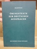 Ubungstexte zur Deutschen Aussprache. Schulerheft zur Phonetik der deutschen Sprache I Praktische Aussprachelehre B00HRLOV82 Book Cover