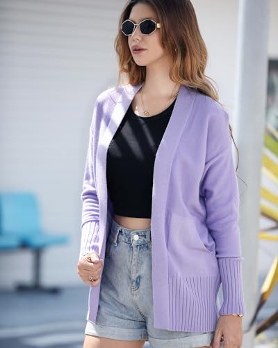 Women Lightweight Long Cardigan Open Front-Soft Breathable Long Sleeve knit Sweater with Pockets4