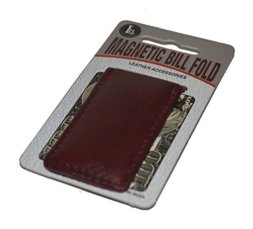 Image of LB LEATHERBOSS Men's New Leather Strong Magnetic Money Clip (Cherry)
