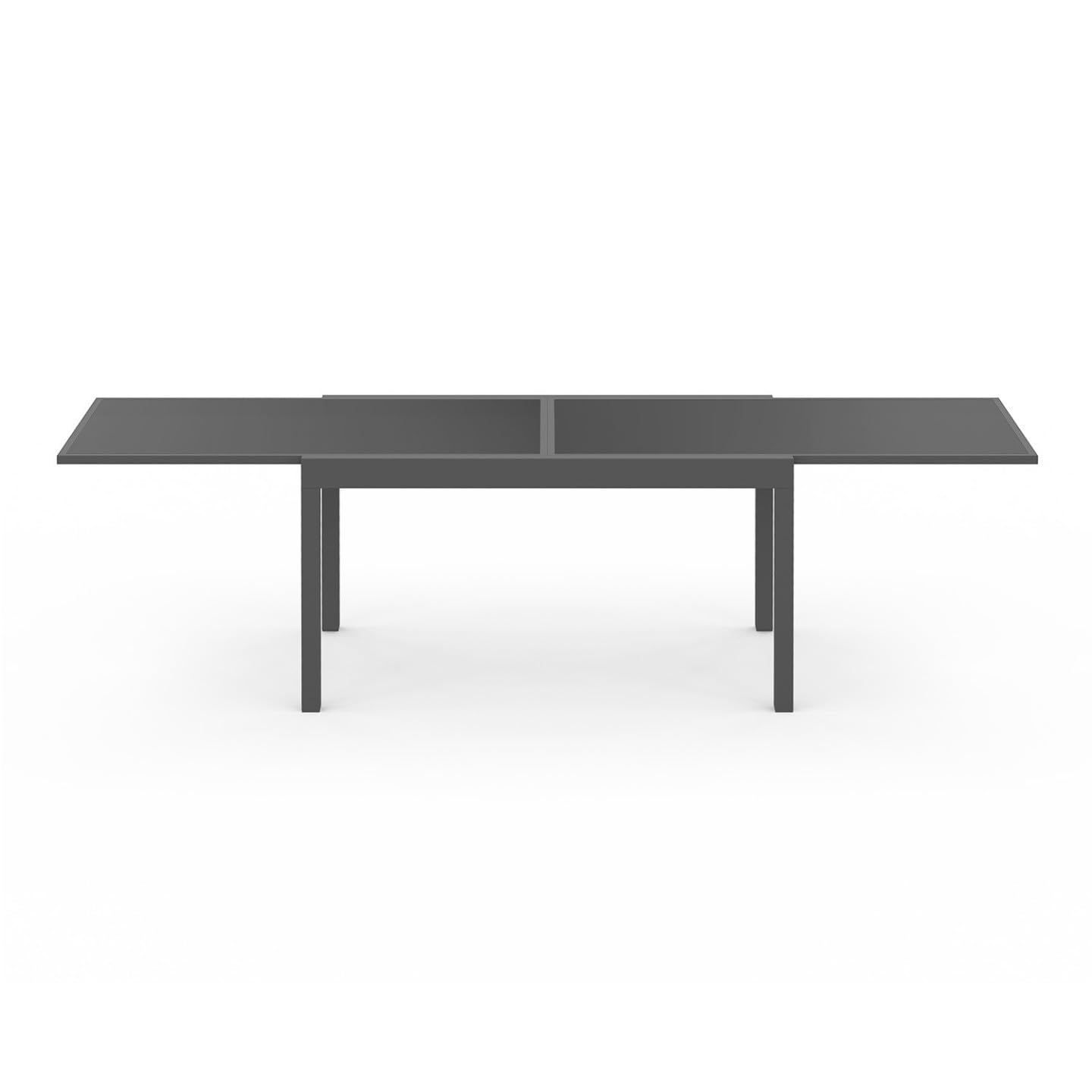 IDMarket - Muebles de jardín Madrid, extensible, mesa gris, 135-270 cm y 12 sillas apilables, gris antracita