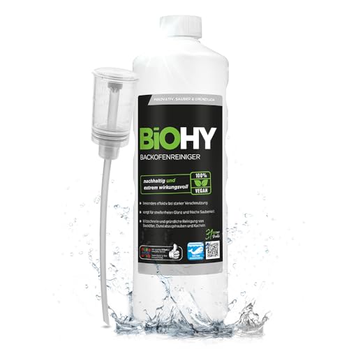 BiOHY Nettoyant pour Four à Haute Concentration (Bouteille de 1l) + Distributeur | dégraissant pour Un Nettoyage Rapide et Facile du Four - sans frotter (Backofenreiniger)